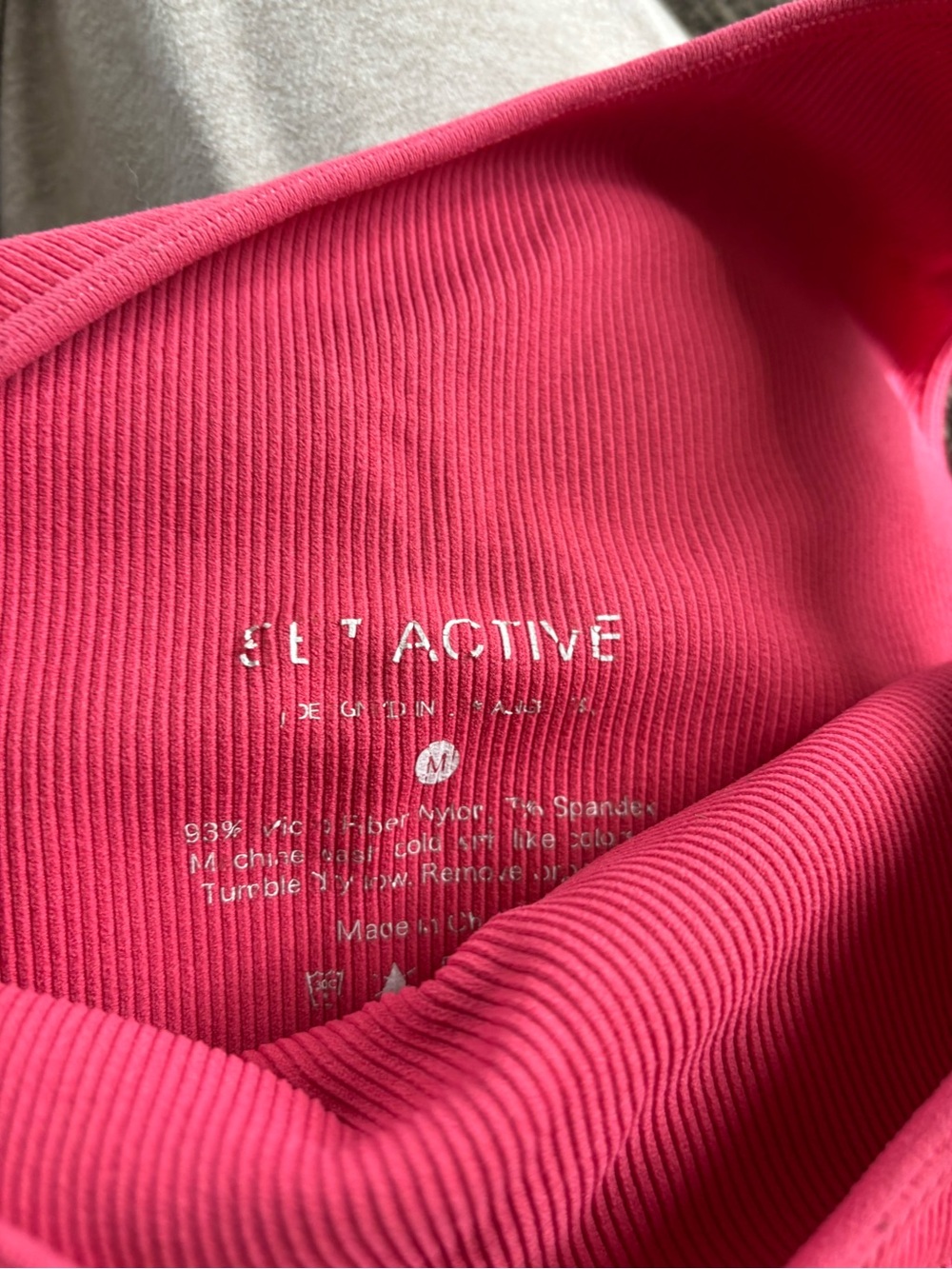 SET Active One-Shoulder Ribbed Sports Bra in Bright Pink - Picture 3 of 3